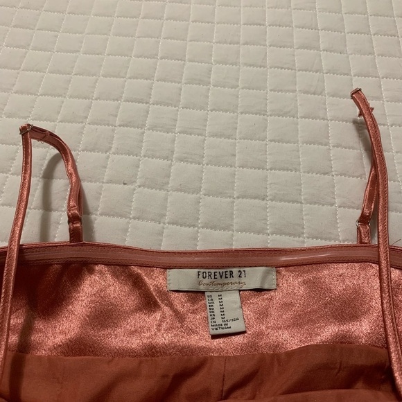 Rose Gold Metallic Fitted Mini Dress - Picture 4 of 5